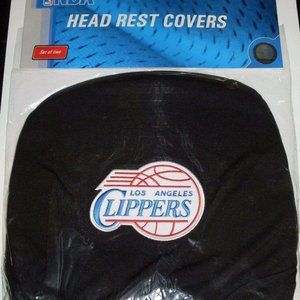LA Clippers Head Rest Covers Set of 2 Embroidered